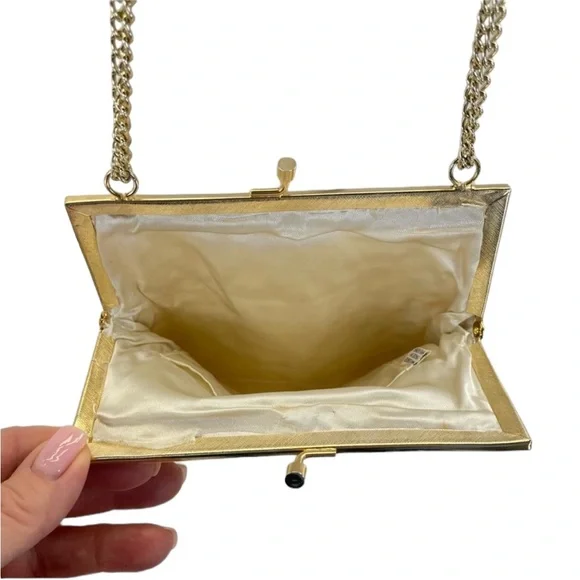 Vintage Hand Beaded Bag Ivory/Gold - Picture 7 of 14